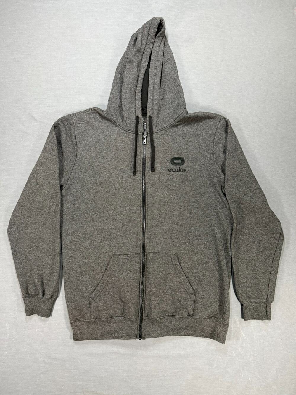Oculus VR Logo District Full Zip Hoodie Men’s XL Gray Fleece Sweatshirt